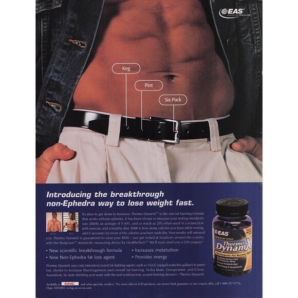 Thermo DynamX X ThermodynamX print ad Poster pinup six pack abs weight loss - Picture 1 of 1